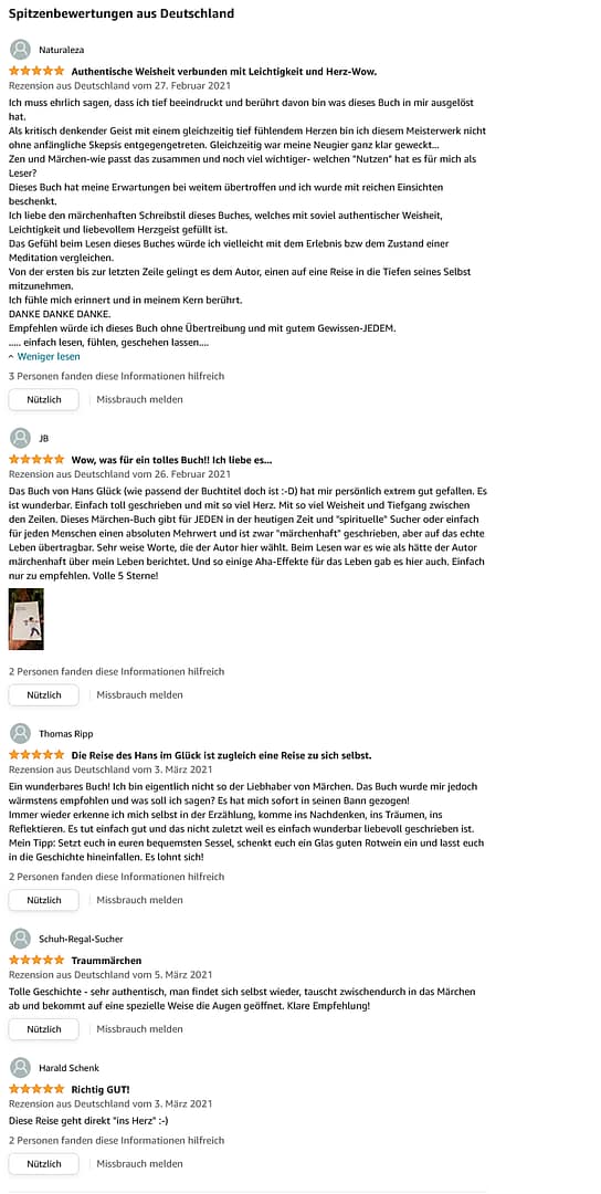 Spitzenbewertungen auf Amazon